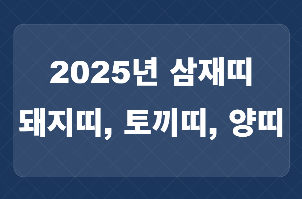 2025년 삼재띠? 2025년 무슨띠? 관련 이미지