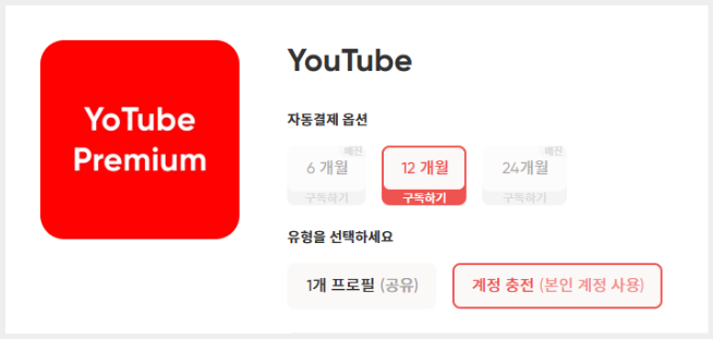 유튜브 계정충전 서비스 이미지