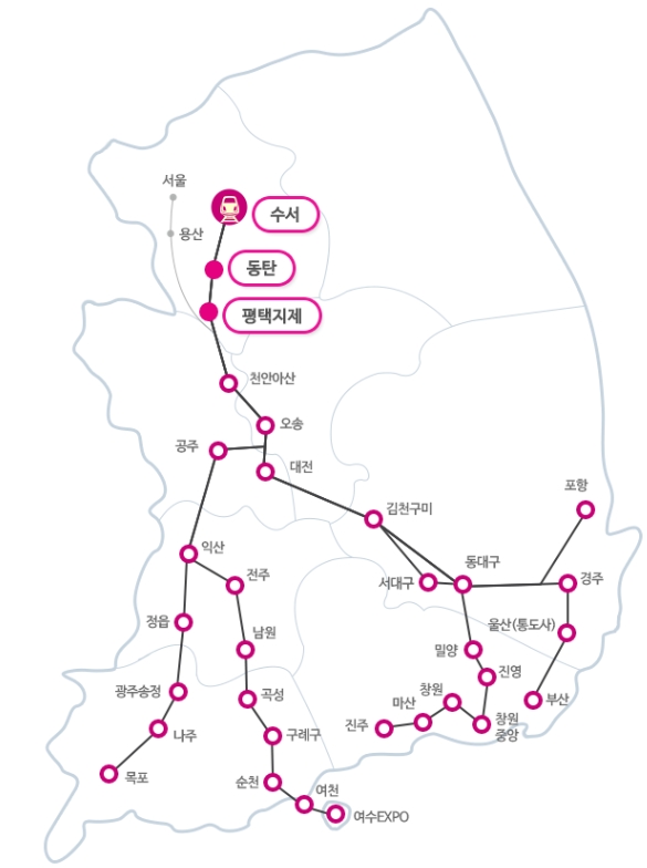 SRT 전체 노선도