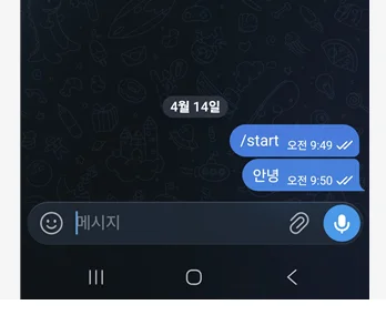채팅창에 메시지 보낸 화면