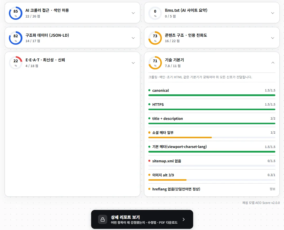 어떤 항목을 체크 하나요?