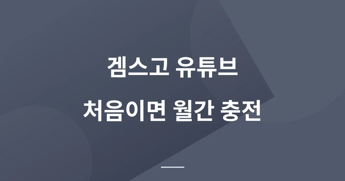 유튜브 프리미엄 겜스고 라이트닝 충전 vs 월간 충전, 처음이라 월간 충전을 고른 이유