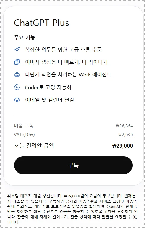 ChatGPT 플러스 공식가격